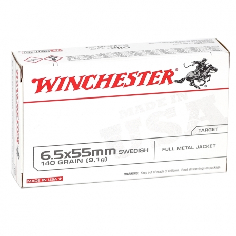 MUNICION WINCHESTER C/ 6.5X55 mm SWEDISH 140 GR FMJ