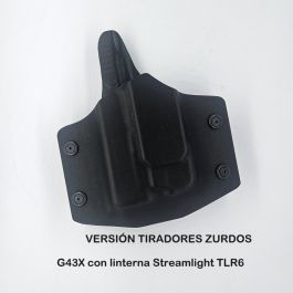 FUNDA OWB GLOCK 43X+LINTERNA TLR6 ZURDO ELEGANT KYDEX EXTERIOR