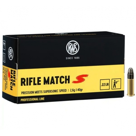 MUNICION RWS C/22 LR. RIFLE MACHT S 40GR